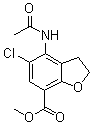 结构式 CAS# 143878-29-9, 4-(乙酰基氨基)-5-氯-2,3-二氢苯并呋喃-7-羧酸甲酯