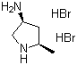 (3S,5R)-5-甲基吡咯烷-3-胺二氢溴酸盐分子结构 (CAS 144043-31-2)