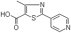 structure of CAS# 144060-98-0, 4-Methyl-2-(4-pyridinyl)-5-thiazolecarboxylic acid;4-Methyl-2-(4-pyridinyl)-1,3-thiazole-5-carboxylic acid; 4-Methyl-2-pyridin-4-ylthiazole-5-carboxylic acid