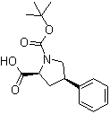 cis-4-Phenyl-1,2-pyrrolidinedicarboxylic acid 1-(tert-butyl) ester molecular structure (CAS 144069-70-5)