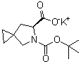 structure of CAS# 1441673-92-2, (6S)-5-Azaspiro[2.4]heptane-5,6-dicarboxylic acid 5-(1,1-dimethylethyl) ester potassium salt (1:1)
