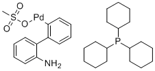 Methanesulfonato(tricyclohexylphosphine)(2'-amino-1,1'-biphenyl-2-yl)palladium(II) molecular structure (CAS 1445086-12-3)