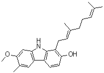 1-[(2E)-3,7-Dimethyl-2,6-octadienyl]-7-methoxy-6-methyl-9H-carbazol-2-ol molecular structure (CAS 144525-81-5)