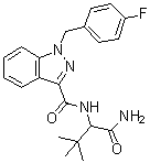 N-[1-(Aminocarbonyl)-2,2-dimethylpropyl]-1-[(4-fluorophenyl)methyl]-1H-indazole-3-carboxamide molecular structure (CAS 1445583-51-6)