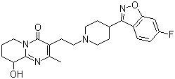 结构式 CAS# 144598-75-4, 帕潘立酮; 6,7,8,9-四氢-3-(2-(4-(6-氟-1,2-苯并异恶唑-3-基)-1-哌啶基)乙基)-9-羟基-2-甲基-4H-吡啶并[2,1-a]嘧啶-4-酮