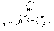 4-(4-Fluorophenyl)-N,N-dimethyl-3-(1H-pyrrol-1-yl)-1H-pyrazole-1-ethanamine molecular structure (CAS 1446352-68-6)