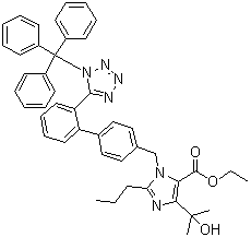 Trityl olmesartan ethyl ester molecular structure (CAS 144690-33-5)