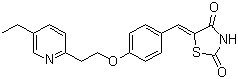 5-[[4-[2-(5-乙基-2-吡啶基)-乙氧基]苯基]亚甲基]-2,4-噻唑烷二酮分子结构 (CAS 144809-28-9)