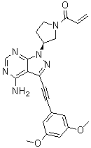 1-[(3S)-3-[4-Amino-3-[2-(3,5-dimethoxyphenyl)ethynyl]-1H-pyrazolo[3,4-d]pyrimidin-1-yl]-1-pyrrolidinyl]-2-propen-1-one molecular structure (CAS 1448169-71-8)