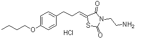 3-(2-Aminoethyl)-5-[3-(4-butoxyphenyl)propylidene]-2,4-thiazolidinedione hydrochloride (1:1) molecular structure (CAS 1449240-68-9)