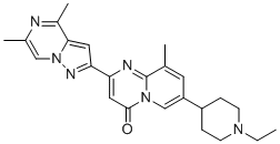structure of CAS# 1449597-34-5, 2-(4,6-Dimethylpyrazolo[1,5-a]pyrazin-2-yl)-7-(1-ethyl-4-piperidinyl)-9-methyl-4H-pyrido[1,2-a]pyrimidin-4-one;SMN-C3
