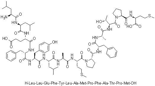 L-Leucyl-L-leucyl-L-alpha-glutamyl-L-phenylalanyl-L-tyrosyl-L-leucyl-L-alanyl-L-methionyl-L-prolyl-L-phenylalanyl-L-alanyl-L-threonyl-L-prolyl-L-methionine molecular structure (CAS 1451188-98-9)