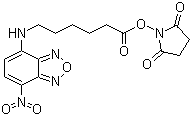6-[(7-Nitro-2,1,3-benzoxadiazol-4-yl)amino]hexanoic acid N-succinimidyl ester molecular structure (CAS 145195-58-0)