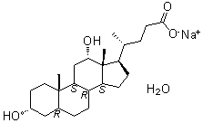 (3alpha,5beta,12alpha)-3,12-Dihydroxycholan-24-oic acid monosodium salt monohydrate molecular structure (CAS 145224-92-6)