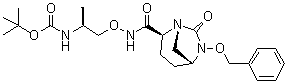 N-[(1S)-1-Methyl-2-[[[[(1R,2S,5R)-7-oxo-6-(phenylmethoxy)-1,6-diazabicyclo[3.2.1]oct-2-yl]carbonyl]amino]oxy]ethyl]carbamic acid 1,1-dimethylethyl ester molecular structure (CAS 1452466-25-9)