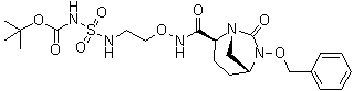 9-Oxo-9-[(1R,2S,5R)-7-oxo-6-(phenylmethoxy)-1,6-diazabicyclo[3.2.1]oct-2-yl]-7-oxa-3-thia-2,4,8-triazanonanoic acid 1,1-dimethylethyl ester 3,3-dioxide molecular structure (CAS 1452466-40-8)