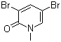 结构式 CAS# 14529-54-5, 3,5-二溴-1-甲基吡啶-2(1H)-酮