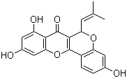structure of CAS# 145643-96-5, Cyclocommunol;3,8,10-Trihydroxy-6-(2-methyl-1-propenyl)-6H,7H-[1]benzopyrano[4,3-b][1]benzopyran-7-one