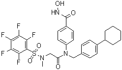 4-[[(4-Cyclohexylphenyl)methyl][2-[methyl[(2,3,4,5,6-pentafluorophenyl)sulfonyl]amino]acetyl]amino]-N-hydroxybenzamide molecular structure (CAS 1456632-41-9)