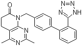 structure of CAS# 145733-36-4, Tasosartan;2,4-Dimethyl-8-[[4-[2-(2H-tetrazol-5-yl)phenyl]phenyl]methyl]-5,6-dihydropyrido[6,5-d]pyrimidin-7-one