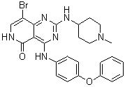 8-Bromo-2-[(1-methyl-4-piperidinyl)amino]-4-[(4-phenoxyphenyl)amino]pyrido[4,3-d]pyrimidin-5(6H)-one molecular structure (CAS 1457983-28-6)