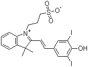 2-[2-(4-Hydroxy-3,5-diiodophenyl)ethenyl]-3,3-dimethyl-1-(3-sulfopropyl)-3H-indolium inner salt molecular structure (CAS 145876-11-5)