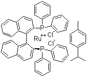 Chloro[(R)-(+)-2,2'-bis(diphenylphosphino)-1,1'-binaphthyl](p-cymene)ruthenium(II) chloride molecular structure (CAS 145926-28-9)