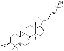 (3beta)-9,19-环羊毛甾-23-烯-3,25-二醇分子结构 (CAS 14599-48-5)