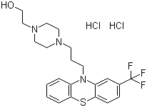 结构式 CAS# 146-56-5, 氟非那嗪二盐酸盐; 氟奋乃静二盐酸盐
