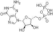 结构式 CAS# 146-91-8, 鸟苷-5'-二磷酸