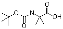 结构式 CAS# 146000-39-7, N-(叔丁氧羰基)-N-甲基-2-甲基丙氨酸