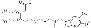 2-[2-[[3-[[[(7S)-3,4-Dimethoxybicyclo[4.2.0]octa-1,3,5-trien-7-yl]methyl]methylamino]propyl]amino]ethyl]-4,5-dimethoxybenzeneacetic acid molecular structure (CAS 1462470-54-7)