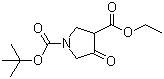 结构式 CAS# 146256-98-6, N-叔丁氧羰基-4-氧代-3-吡咯烷甲酸乙酯