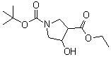 Ethyl 1-tert-butoxycarbonyl-4-hydroxypyrrolidine-3-carboxylate molecular structure (CAS 146256-99-7)