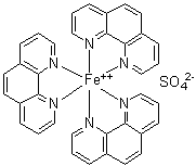 亚铁菲绕啉离子硫酸盐分子结构 (CAS 14634-91-4)
