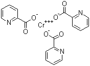structure of CAS# 14639-25-9, Chromium picolinate;Picolinic acid chromium(III) salt; 2-Pyridinecarboxylic acid chromium salt
