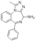 1-methyl-6-phenyl-4H-[1,2,4]triazolo[4,3-a][1,4]benzodiazepin-4-amine molecular structure (CAS 146397-30-0)