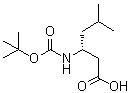structure of CAS# 146398-18-7, (3R)-3-[[(1,1-Dimethylethoxy)carbonyl]amino]-5-methylhexanoic acid