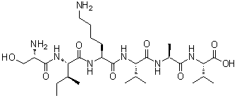 structure of CAS# 146439-94-3, L-Seryl-L-isoleucyl-L-lysyl-L-valyl-L-alanyl-L-valine