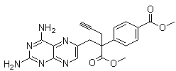 2,4-Diamino-alpha-[4-(methoxycarbonyl)phenyl]-alpha-2-propynyl-6-pteridinepropanoic acid methyl ester molecular structure (CAS 146464-91-7)