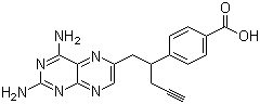 4-[1-[(2,4-二氨基-6-蝶啶基)甲基]-3-丁炔基]苯甲酸分子结构 (CAS 146464-93-9)