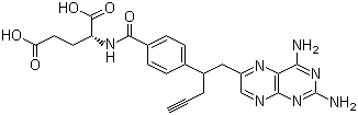 structure of CAS# 146464-95-1, 10-Propargyl-10-deazaaminopterin;N-(4-(1-((2,4-Diamino-6-pteridinyl)methyl)-3-butynyl)benzoyl)-L-glutamic acid