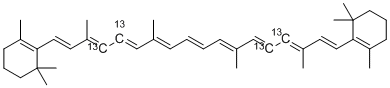 结构式 CAS# 146563-29-3, beta-胡萝卜素 (10,10',11,11'-sup>13</sup>C<sub>4</sub>