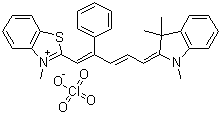 2-[5-(1,3-二氢-1,3,3-三甲基-2H-吲哚-2-亚基)-2-苯基-1,3-戊二烯-1-基]-3-甲基苯并噻唑鎓高氯酸盐分子结构 (CAS 14664-56-3)