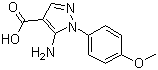 5-Amino-1-(4-methoxyphenyl)-1H-pyrazole-4-carboxylic acid molecular structure (CAS 14678-95-6)