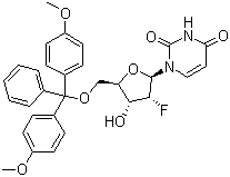 5'-O-[Bis(4-methoxyphenyl)(phenyl)methyl]-2'-deoxy-2'-fluorouridine molecular structure (CAS 146954-74-7)