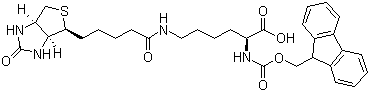 N-Fmoc-N'-biotinyl-L-lysine molecular structure (CAS 146987-10-2)