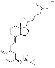 (3beta,5E,7E)-3-[[(1,1-Dimethylethyl)dimethylsilyl]oxy]-9,10-secochola-5,7,10(19)-triene-24-carboxylic acid ethyl ester molecular structure (CAS 147125-14-2)
