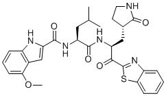 2-[N-[(4-Methoxy-1H-indole-2-yl)carbonyl]-Leu-3-[(3S)-2-oxopyrrolidine-3-yl]-Ala-]benzothiazole molecular structure (CAS 1471484-62-4)