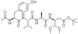 (S)-N-Acetyl-L-tyrosyl-L-valyl-N-[1-(dimethoxymethyl)-3-(1,1-dimethylethoxy)-3-oxopropyl]-L-alaninamide molecular structure (CAS 147395-39-9)